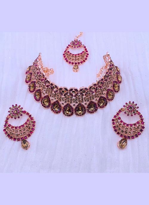 Violet Traditional Wear Jewellery Necklace Design